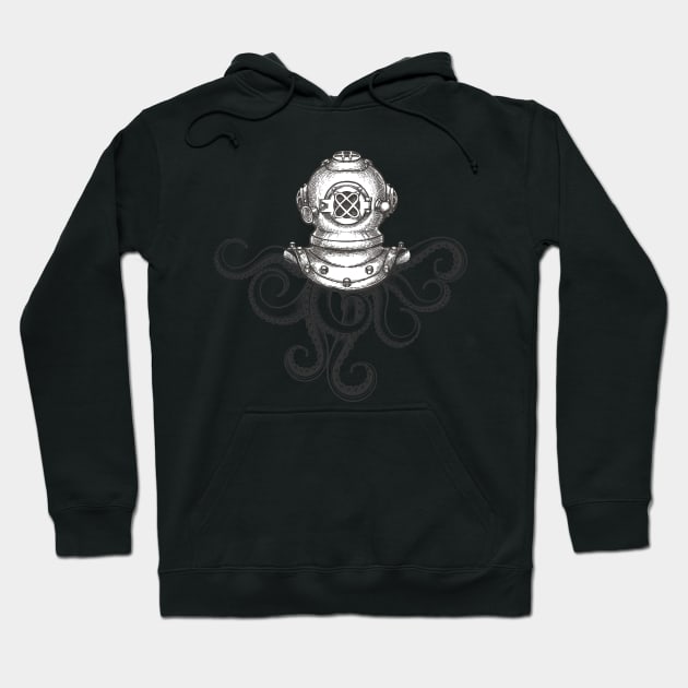 Octopus in Diving Helmet Hoodie by devaleta